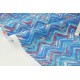 Tissu américain patchwork-chevron zig zag bleu turquoise chiné x 50cm