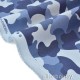 Tissu japonais SEVENBERRY popeline coton camouflage bleu x 50cm