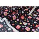 Tissu américain patchwork- les hiboux fleuri fond noir x 50cm 