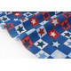 Tissu américain patchwork-les étoiles et carreaux bleu rouge x 50cm