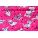 Tissu américain coton souple-les chiens parisiens fond rose fuchsia - coupon 77x143cm
