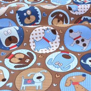 Tissu américain patchwork-les mignons chiens en portrait x 50cm 