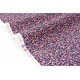 Tissu japonais batiste de coton fleuri rose fond noir x 50cm 