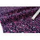 Tissu américain coton raide fleuri magenta fond noir x 50cm 