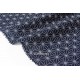 Tissu japonais coton gaufré style traditionnel étoiles asanoha marine foncé x50cm 