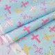 Tissu américain patchwork-Thème Pâques croix fleuri multicolores argenté x 50cm 