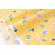 Tissu américain patchwork-Thème Pâques les lapins et les œufs multicolores argenté fond jaune x 50cm 