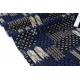Tissu japonais coton traditionnel géométrique bleu écru fond noir x50cm 
