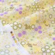 Tissu coton nid d'abeille léger fleuri fond jaune x50cm 