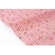 Tissu popeline coton doux fleuri fond rayures rose blanc x 50cm 