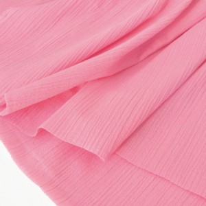 Tissu crépon coton extra doux rose x 50cm 