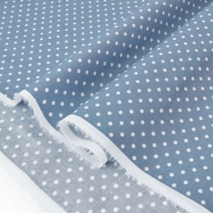 Tissu popelien coton doux fluide pois blanc fond gris x 50cm 
