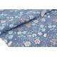Tissu coton souple fleuri fond gris bleuté x50cm 