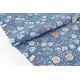 Tissu coton souple fleuri fond gris bleuté x50cm 