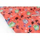Tissu américain patchwork-les jolis hiboux fond saumon x 50cm 