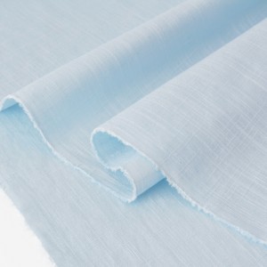 Tissu dobby lin et coton doux gris bleu pale x 50cm 