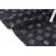 Tissu japonais coton gaufré style traditionnel libellule fond noir x 50cm 