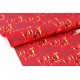 Tissu américain patchwork- thème de Noël renne doré fond rouge x 50cm 