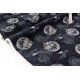 Tissu japonais coton gaufré style traditionnel dragon fond noir x50cm 