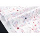 Tissu américain patchwork-étoile multicolore argenté sur fond blanc x 50cm 
