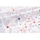 Tissu américain patchwork-étoile multicolore argenté sur fond blanc x 50cm 