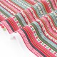 Tissu américain-Thème Noël-motif guirlande multicolore fond blanc x 50cm 