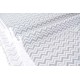 Tissu américain coton-imprimé chevron zig zag gris argenté fond blanc x 50cm