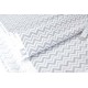Tissu américain coton-imprimé chevron zig zag gris argenté fond blanc x 50cm