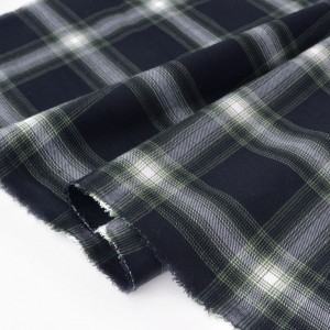 Tissu écossais coton extra doux tartan tissé teint couleur noir gris x 50cm 