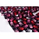 Tissu américain tête de mort rose sur fond noir x 50cm 