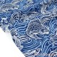 Tissu japonais vagues Seigaiha poissons carpe japonaise bleu x 50cm 