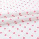 Tissu voile de coton imprimé pois rose fond blanc x 50cm 