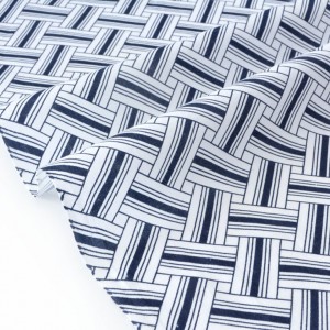Tissu japonais style traditionnel géométrique noir sur fond blanc x50cm 