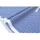 Tissu américain géométrique chevron zig zag bleu marine blanc x 50cm 