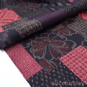 Tissu japonais coton soyeux doux imprimé traditionnel terracotta x 50cm 