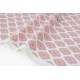 Tissu américain motifs géométrique moiré rose sur fond écru x 50cm 