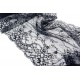 Tissu dentelle haute couture fluide couleur noir largeur 28cm x 1 mètre 
