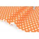 Tissu américain pois blanc sur fond orange x 50cm 