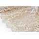Tissu haute couture guipure lourd fluide festonnées couleur sable doré x 50cm 