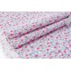 Tissu velours milleraies extra doux fleuri rose gris sur fond rose x 50cm 