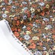 Tissu japonais SEVENBERRY gabardine coton souple lourd fleuri fond noir x 50cm 