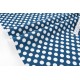 Tissu américain pois blanc sur fond bleu fumé x 50cm 