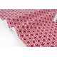 Tissu américain motifs géométrique rouge foncé sur fond écru x 50cm 