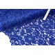 Tissu dentelle coton haute couture rebrodé lourd festonnés bleu coupon 175x138cm 