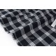 Tissu écossais coton extra doux carreaux tissé teint couleur noir gris blanc x 50cm 