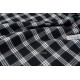 Tissu écossais coton extra doux carreaux tissé teint couleur noir gris blanc x 50cm 