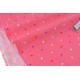 Tissu velours milleraies extra doux pois tricolores sur fond rose x 50cm 