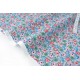 Tissu américain imprimé fleuri rose bleu x 50cm 