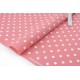 Tissu japonais SEVENBERRY popeline coton poi écru sur fond rose x50cm 