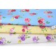 Tissu japonais coton raide fleuri vintage sur fond bleu x 50cm 